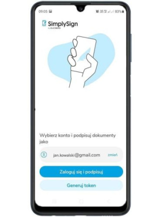 Podpis elektroniczny w aplikacji mobilnej SimplySign - ważność 2 lata (kod aktywacyjny)